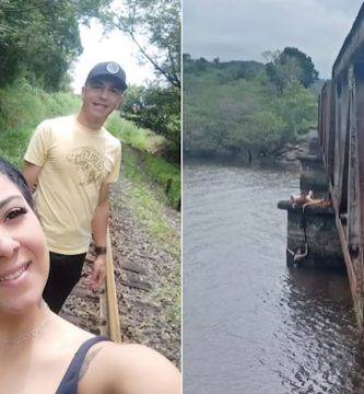 Cayó de un puente y duró 2 horas agarrada del cordón de un zapato de su marido