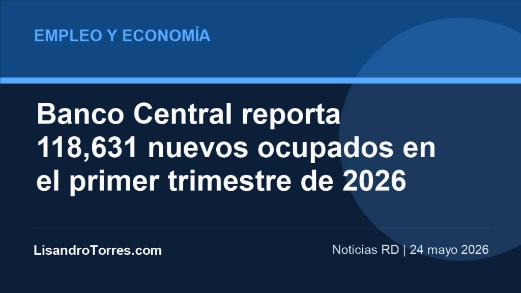 Imagen editorial: Banco Central reporta 118,631 nuevos ocupados en el primer trimestre de 2026