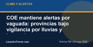 Imagen editorial: COE mantiene alertas por vaguada: provincias bajo vigilancia por lluvias y tormentas
