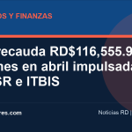 Imagen editorial: DGII recauda RD$116,555.9 millones en abril impulsada por ISR e ITBIS