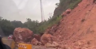 Deslizamiento de tierra en la Autopista de Samaná pone en alerta a conductores este fin de semana