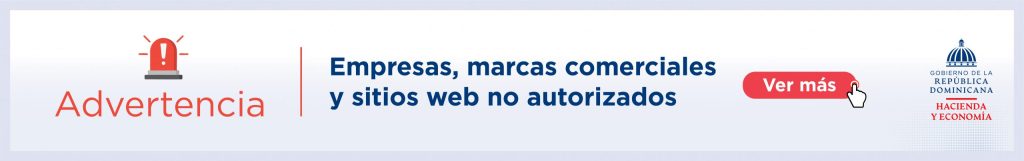 Banner oficial del Ministerio de Hacienda y Economía sobre empresas y sitios web no autorizados