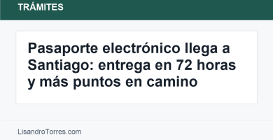 Imagen editorial sobre el pasaporte electrónico dominicano en Santiago